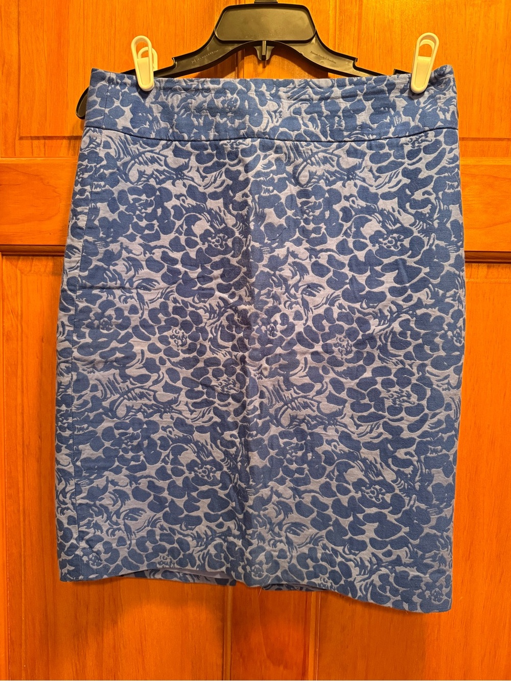 LOFT Blue Floral Pencil Skirt